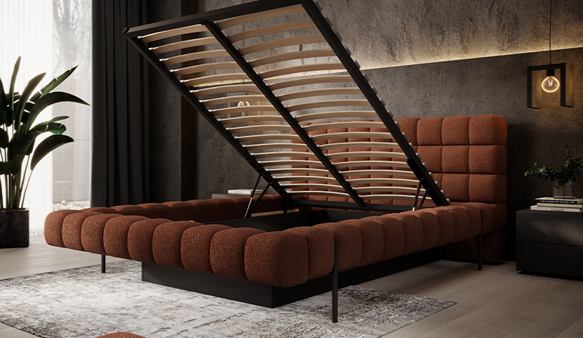 Magentta Upholstered Bed With Container 160x200