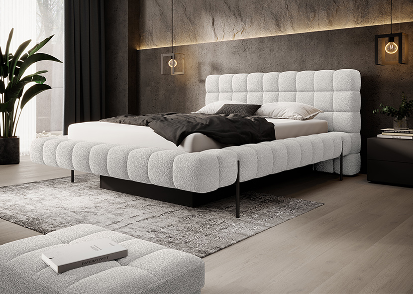 Magentta Upholstered Bed With Container 160x200