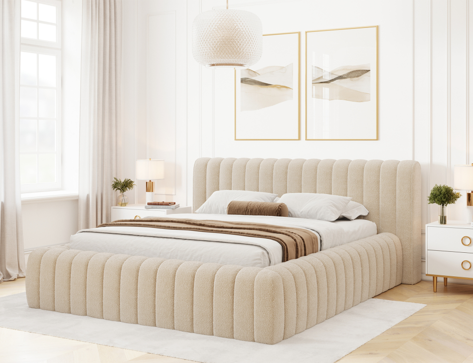 Carilla Upholstered Bed With Container 140x200