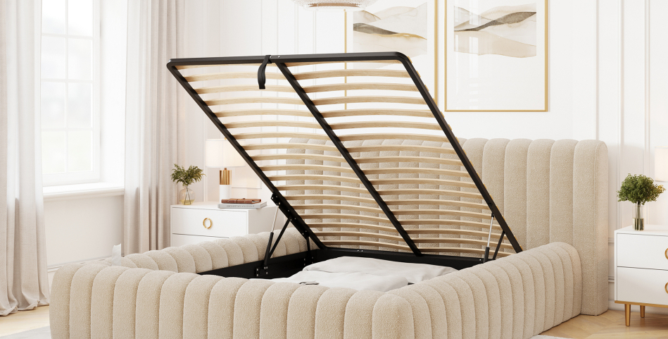 Carilla Upholstered Bed With Container 140x200