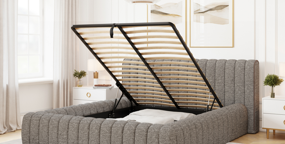 Carilla Upholstered Bed With Container 180x200