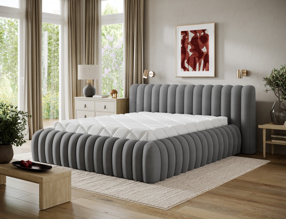 Carilla Upholstered Bed With Container 160x200
