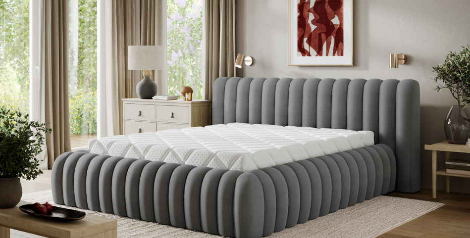 Carilla Upholstered Bed With Container 160x200