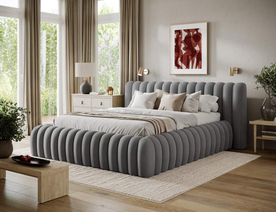 Carilla Upholstered Bed With Container 160x200
