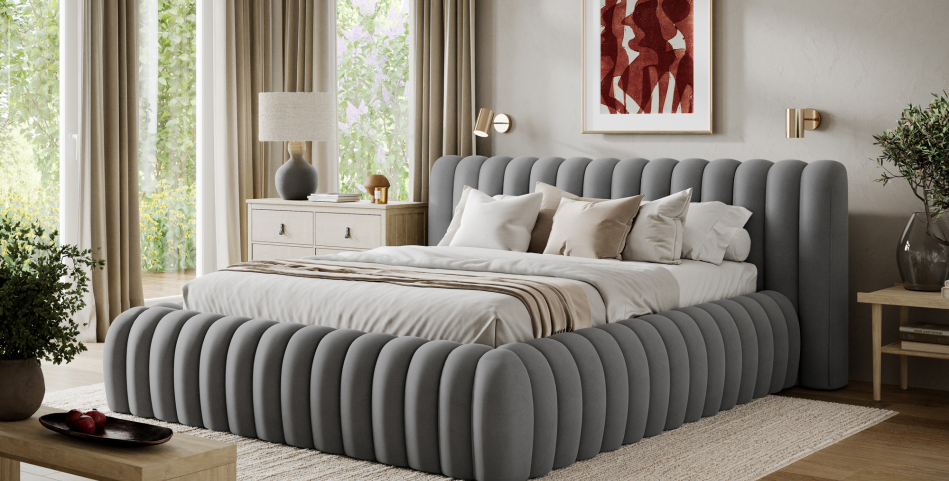 Carilla Upholstered Bed With Container 160x200