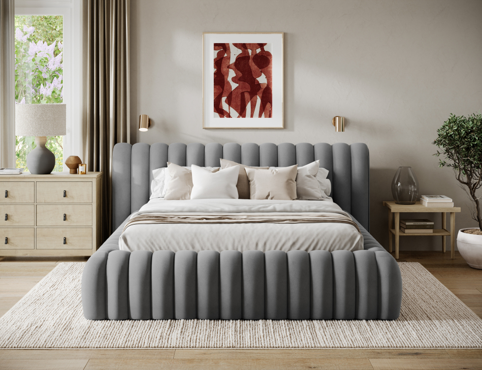 Carilla Upholstered Bed With Container 160x200