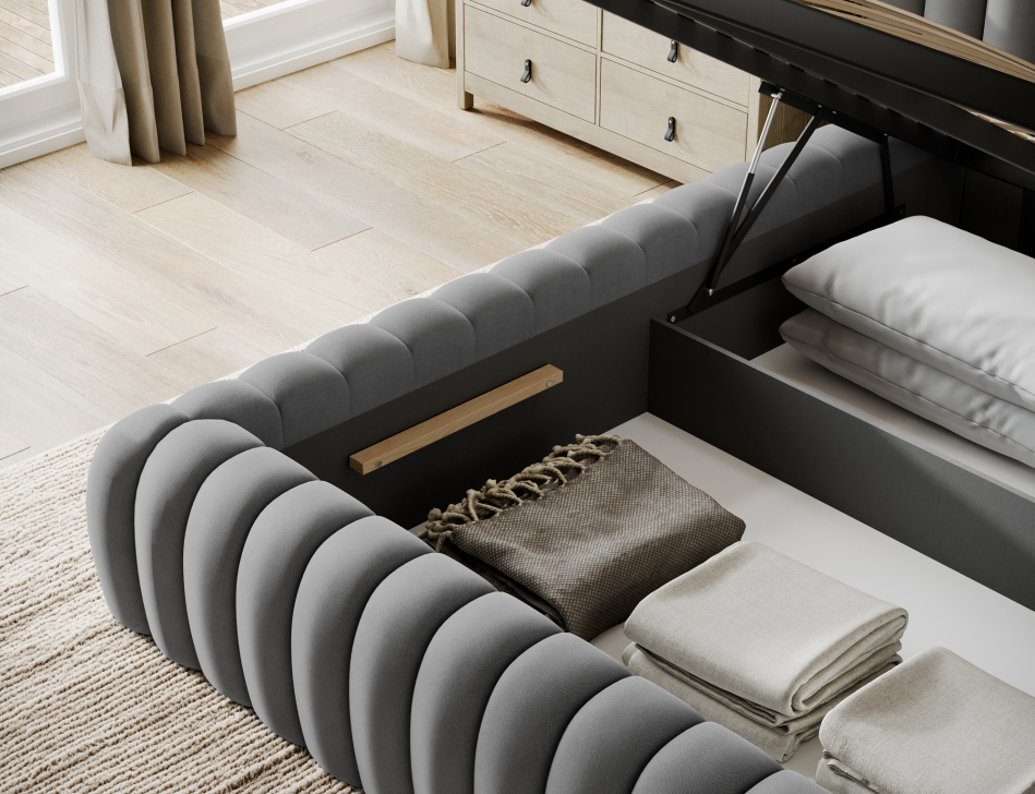 Carilla Upholstered Bed With Container 160x200