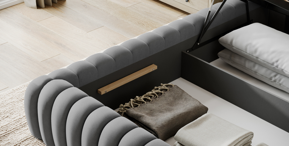 Carilla Upholstered Bed With Container 160x200