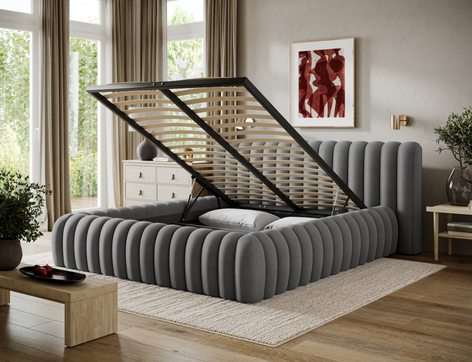 Carilla Upholstered Bed With Container 160x200