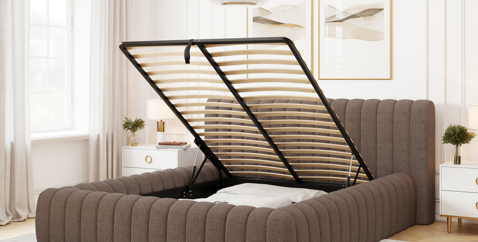 Carilla Upholstered Bed With Container 160x200