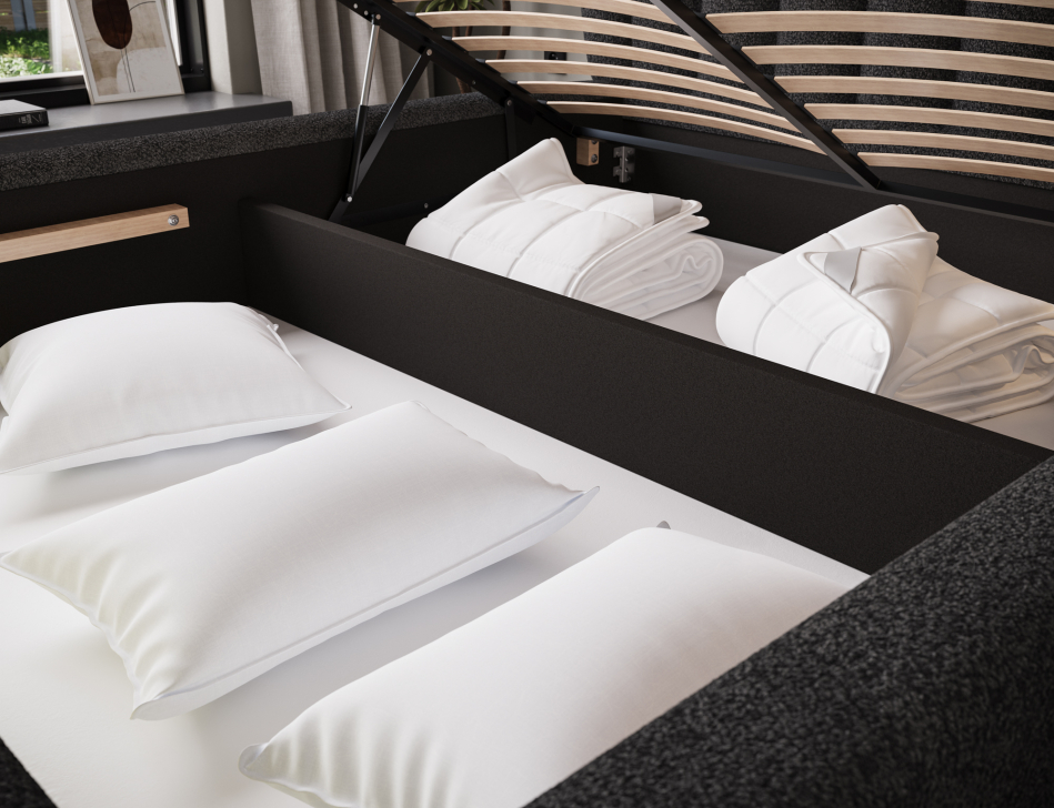 Tapedo Upholstered Bed With Container 140x200