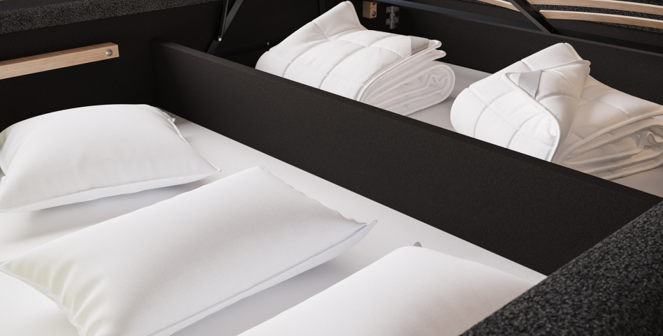 Tapedo Upholstered Bed With Container 140x200