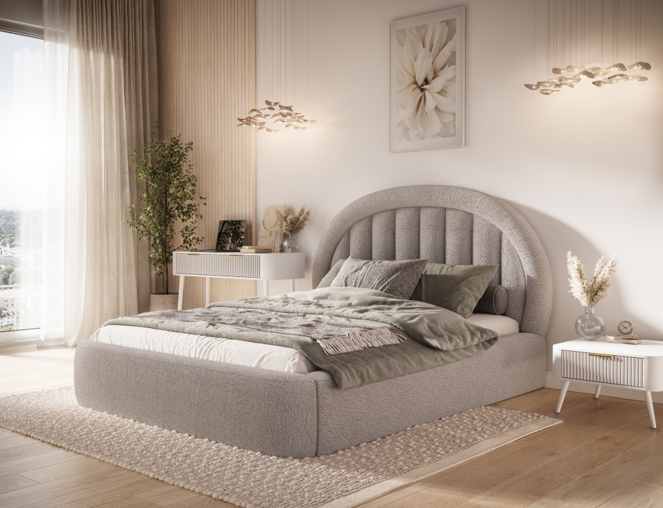 Tapedo Upholstered Bed With Container 160x200