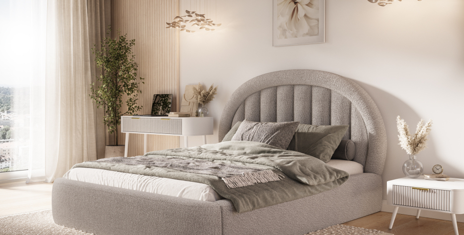 Tapedo Upholstered Bed With Container 160x200