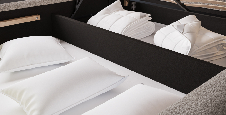 Tapedo Upholstered Bed With Container 160x200