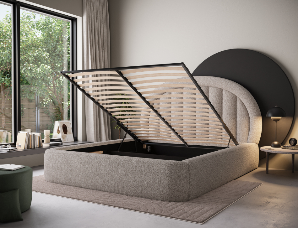 Tapedo Upholstered Bed With Container 160x200