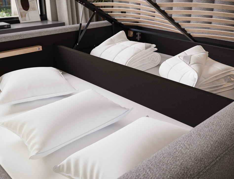 Tapedo Upholstered Bed With Container 180x200