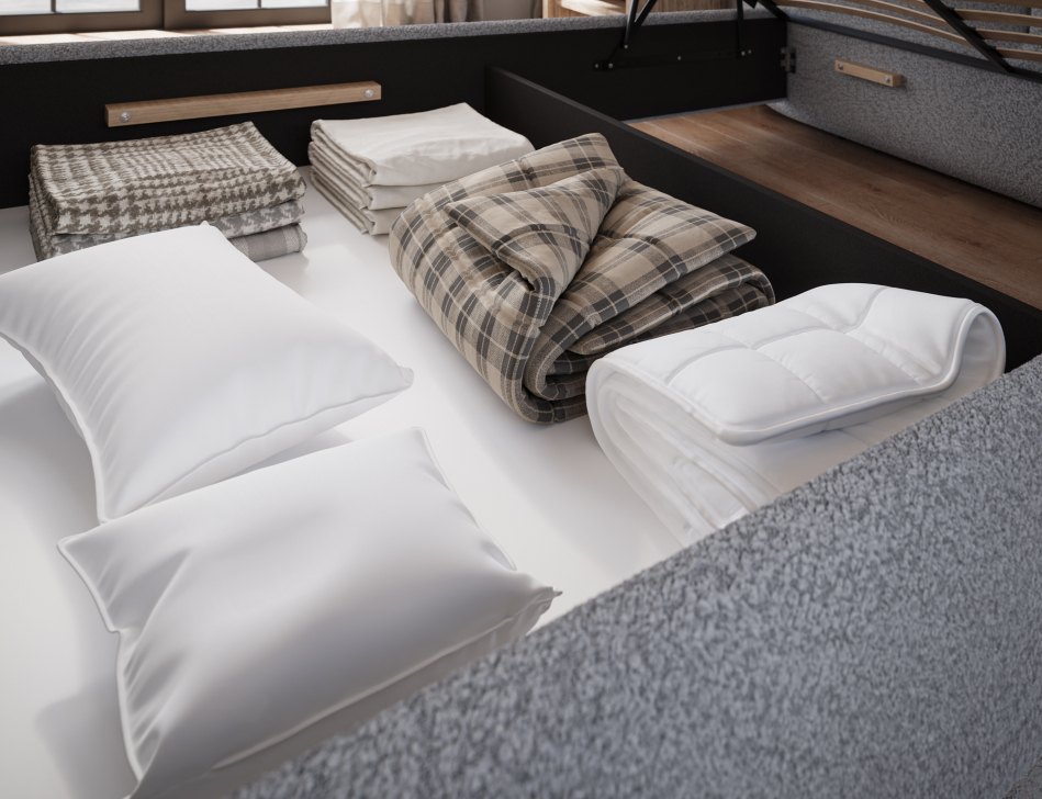 Ollival Upholstered Bed With Container 180x200
