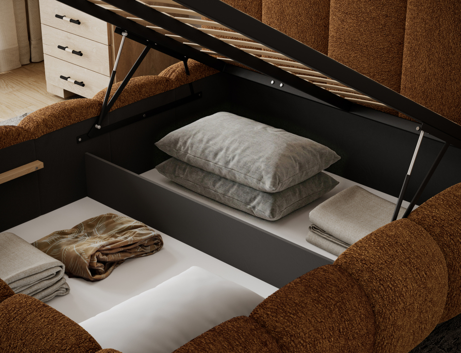 Oloroso Upholstered Bed With Container 180x200