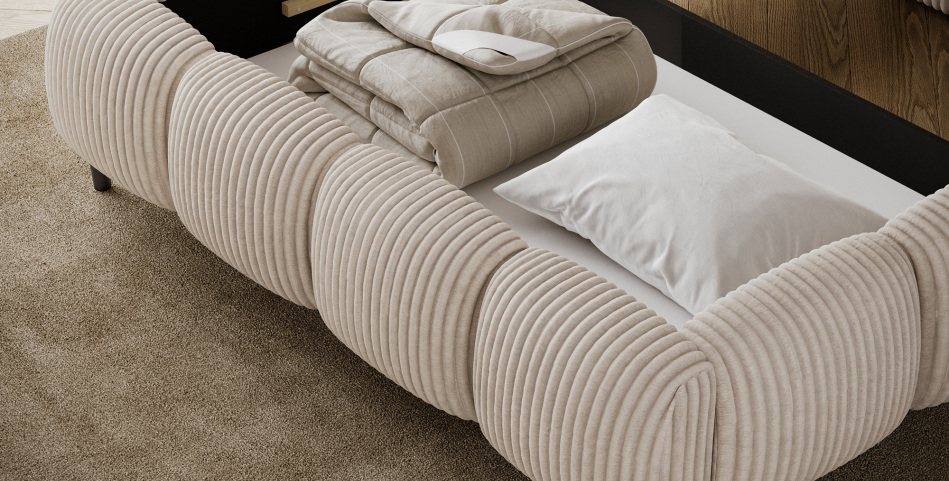 Giberio Upholstered Bed With Container 140x200