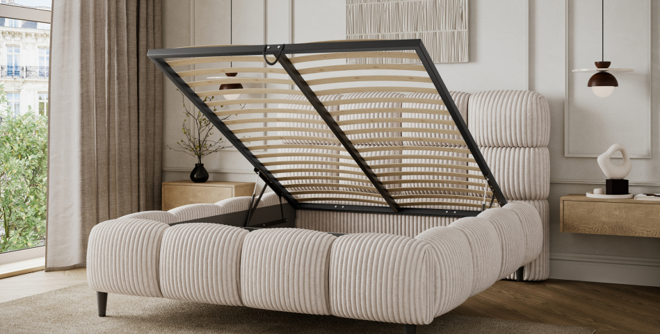 Giberio Upholstered Bed With Container 140x200