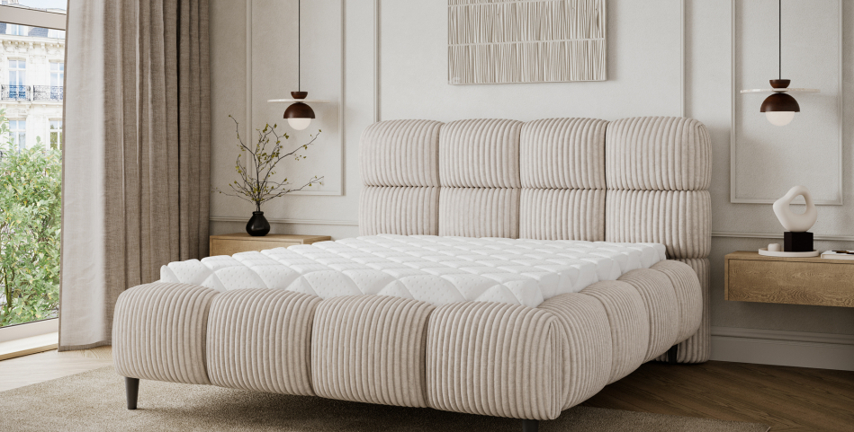 Giberio Upholstered Bed With Container 140x200