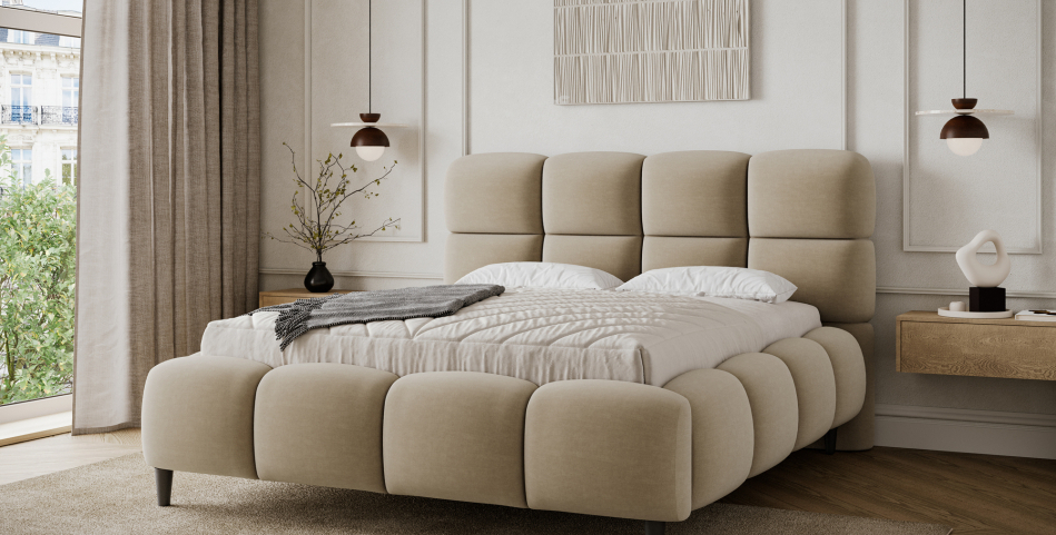 Giberio Upholstered Bed With Container 140x200