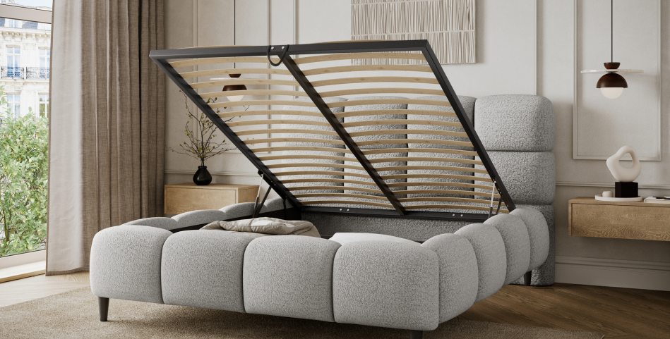 Giberio Upholstered Bed With Container 160x200