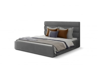 Caramel Upholstered Bed With Container 160x200