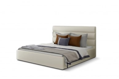 Caramel Upholstered Bed With Container 180x200