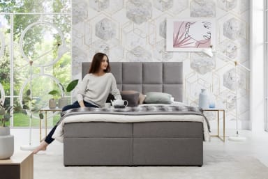 Glossy Continental Bed With Container 160x200cm