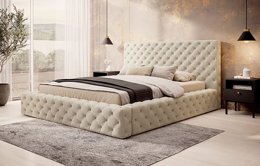Princce Upholstered Bed With Container 140x200 cm