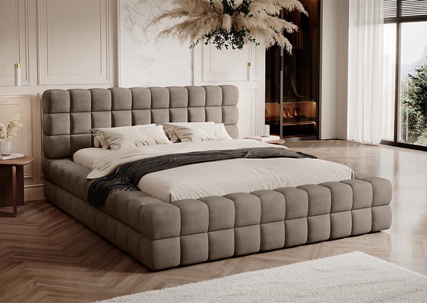 Dizzle Upholstered Bed With Container 140x200 cm