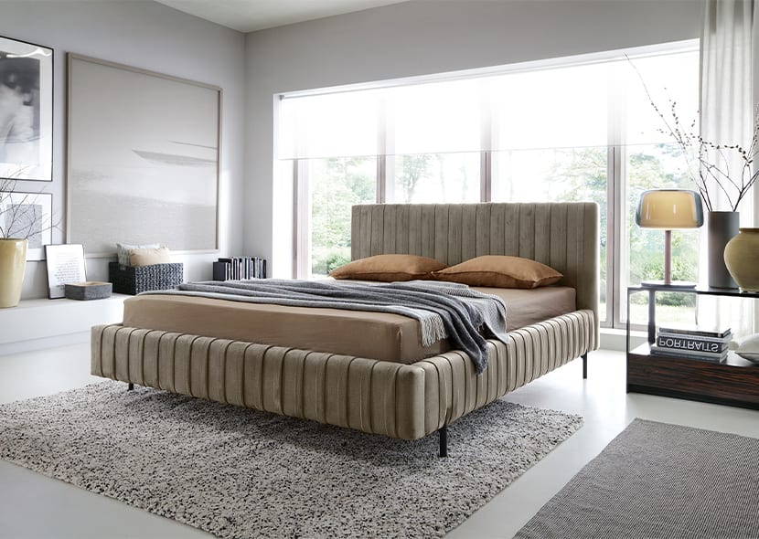 Plissa Upholstered Bed With Container 180x200 cm