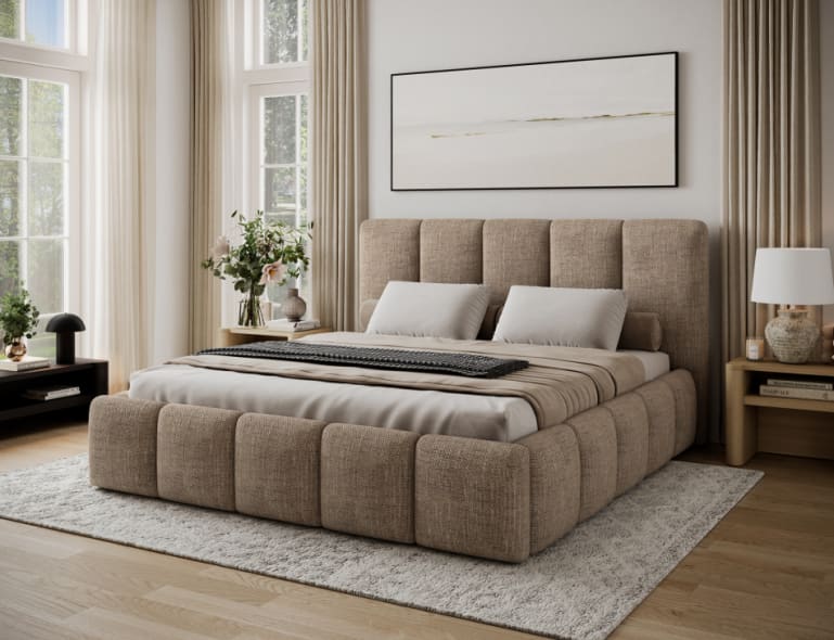Edvige Upholstered Bed With Container 160x200