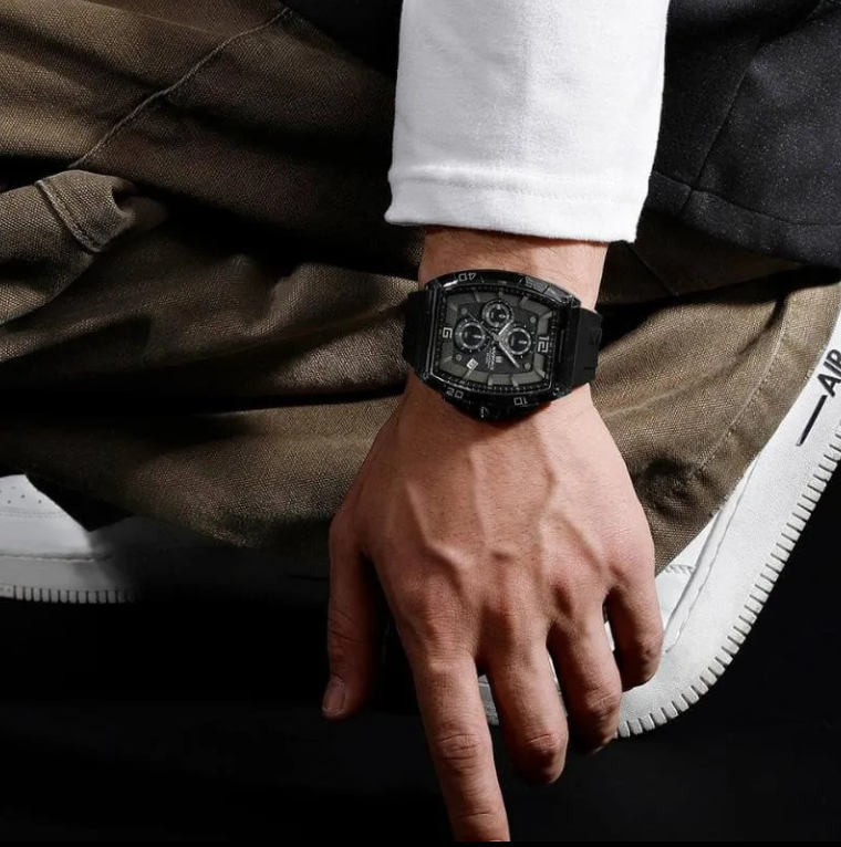 NaviForce NF6101 for Men | Barrel Dial Shape | Transparent Multifunction Silicon  Watch 2