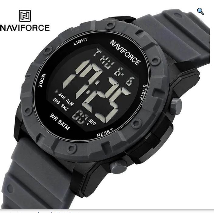 NaviForce NF7110 Business Fashion Digital Movement Silicon Strap Watch For Men - Black/Grey