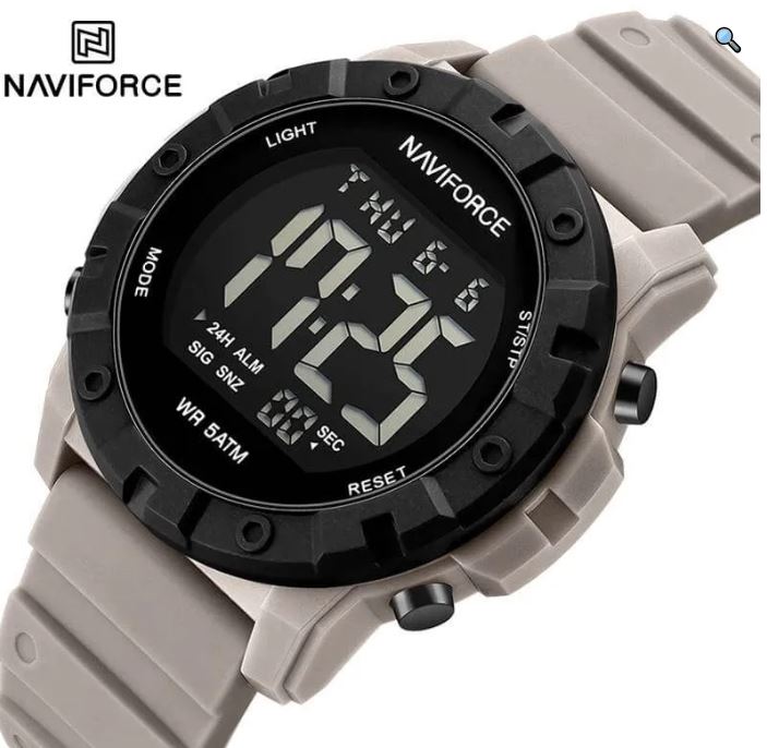 NaviForce NF7110 Business Fashion Digital Movement Silicon Strap Watch For Men - Grey/Black