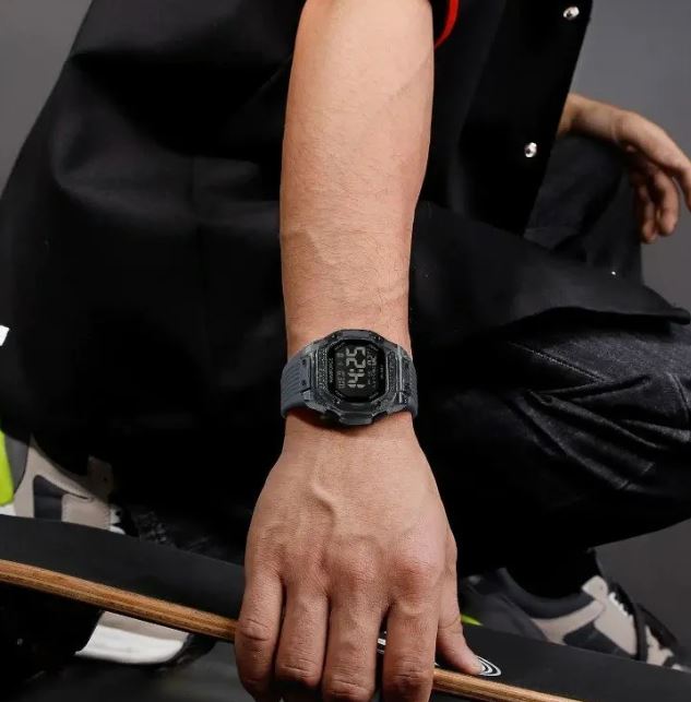 NaviForce NF7113 Men's Fashion Polygonal Dial Digital Multifunction Silicon Strap Watch - Dark Grey 2