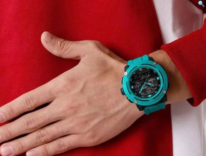NaviForce NF7114 Fashion Multifunction Digital Analog Silicon Strap Watch for Men - Tiffany Blue 2