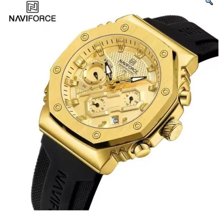 NaviForce NF8035 Men's Fashion Chronograph Date Display Silicone Strap Watch - Blue 3