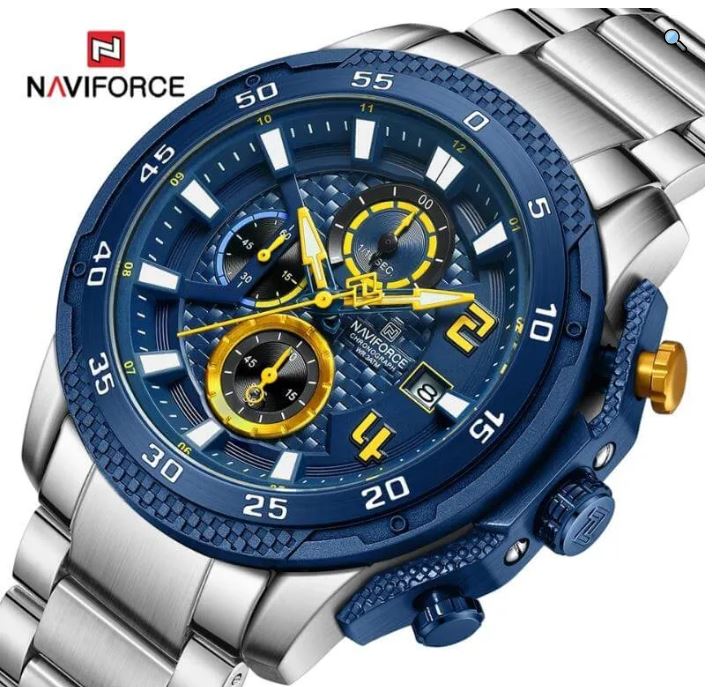 NaviForce NF8047 Men's Business Quartz Chronograph Luminous Stainless Steel Watch - Black 3