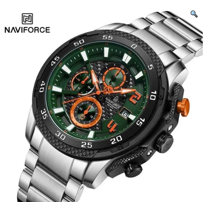 NaviForce NF8047 Men's Business Quartz Chronograph Luminous Stainless Steel Watch - Black 5