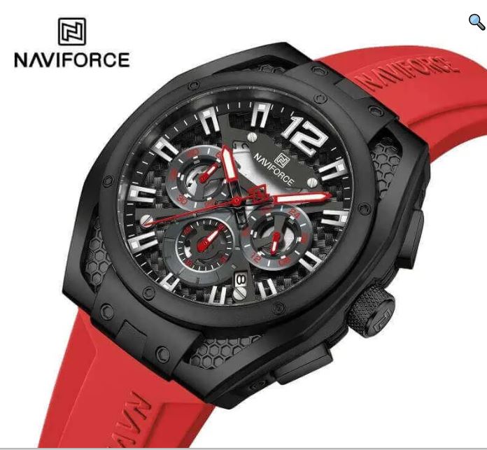 NaviForce NF8063 Business Auto Date Multifunction Chronograph Silicon Strap Watch For Men - Blue 3