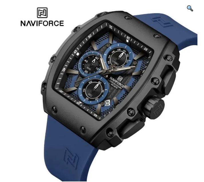 NaviForce NF8070 Men's Fashion Multifunction Barrel Shape Hollow Design Dial Watch - Black 3