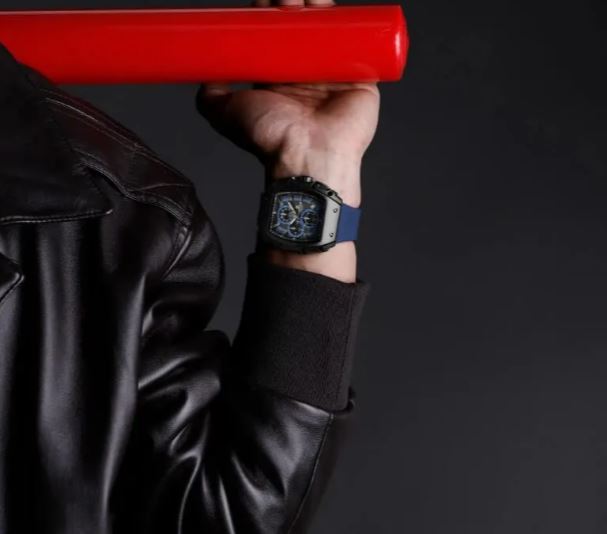 NaviForce NF8070 Men's Fashion Multifunction Barrel Shape Hollow Design Dial Watch - Black 4