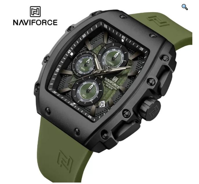 NaviForce NF8070 Men's Fashion Multifunction Barrel Shape Hollow Design Dial Watch - Black 5
