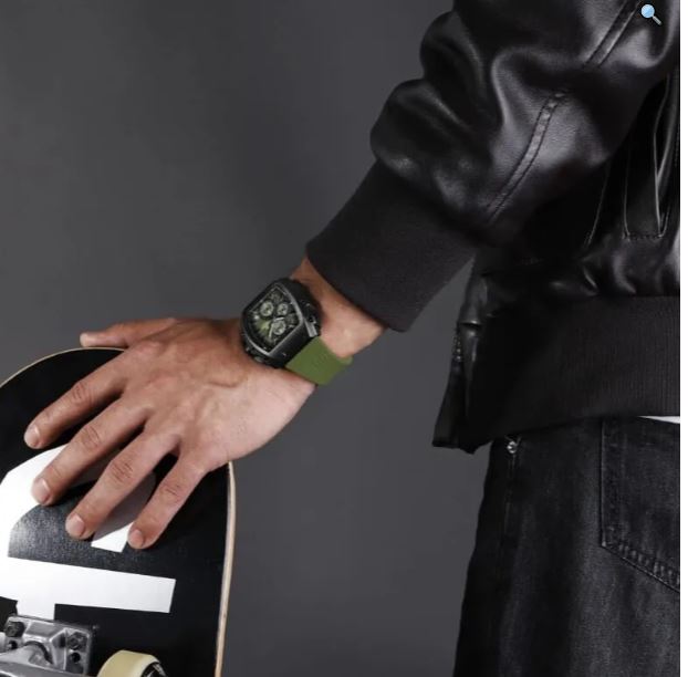 NaviForce NF8070 Men's Fashion Multifunction Barrel Shape Hollow Design Dial Watch - Black 6