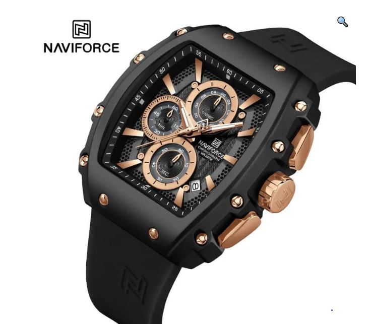 NaviForce NF8070 Men's Fashion Multifunction Barrel Shape Hollow Design Dial Watch - Black 11