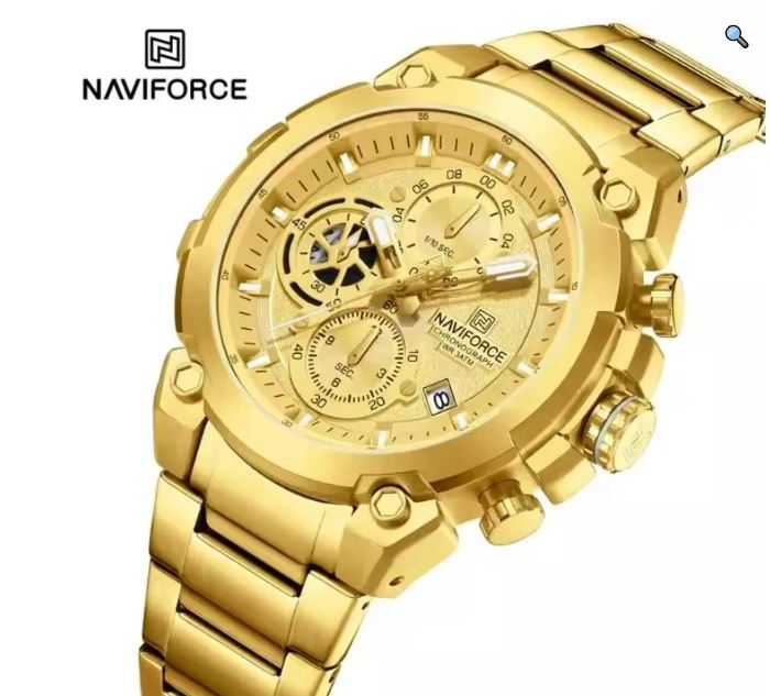 NaviForce NF8071 Men's Business Fashion Chronograph Luminous Date Display Stainless Steel Watch - Black 4